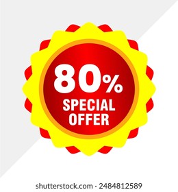 Professional Design Template 80% Off Sale Tag - Premium Vector Design