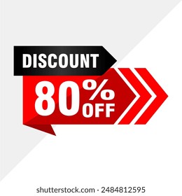 Professionelles Design Vorlage 80% Rabatt Sale Tag - Premien Vektorgrafik Design