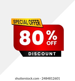 Professional Design Template 80% Off Sale Tag - Premium Vector Design