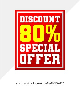 Plantilla de diseño de Profesional 80% de descuento Etiqueta de venta - Premium Diseño de Vector