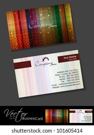 Professional or designer business cards, template or visiting card set. Artistic colorful lines, abstract corporate look, EPS 10 Vector illustration.