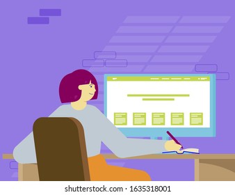 Professional designer freelancer office worker manager girl woman female