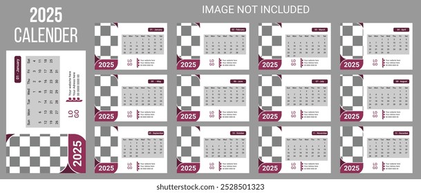 Professional Desk Calendar for 2025 for Workspace and Office..