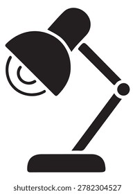 Professional desk lamp solid icons designed for office interiors workspace lighting and furniture branding applications