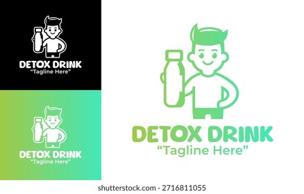 A professional detox drink logo designed to support nutrition-focused drink branding and cafes.