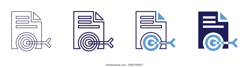 Professional development goal icon in 4 different styles. Thin Line, Line, Bold Line, Duotone. Duotone style. Editable stroke.