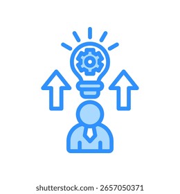 Professional Development Icon Blue Color Vector Illustration