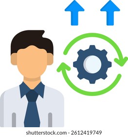 Professional Development Icon Flat Vector Illustration
