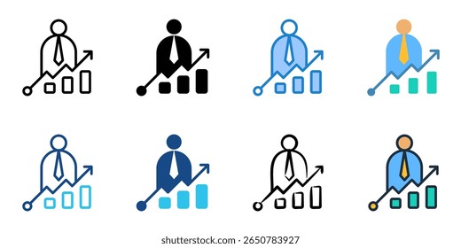 Professional development icon set multiple style collection 
