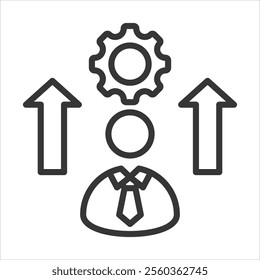 Professional Development Outline Icon Vector Illustration