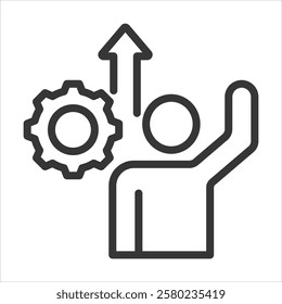 Professional Development Outline Icon Vector Illustration