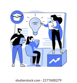 Professional development of teachers abstract concept vector illustration. School authority initiative, training for teachers, conference and seminar, qualification programme abstract metaphor.