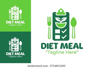 Un logotipo profesional de Plan de comidas dietéticas diseñado para la Asistencia de marcas de nutrición, menús saludables y programas de bienestar.