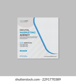 Professional digital business agency social media post design and square banner design template
