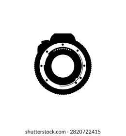 Professional digital camera body lens mount silhouette