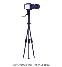 Cámara digital de Profesional Video de pie en el trípode está grabando contenido