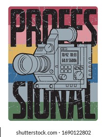 Professional Digital Cinema Camera, abstract vector illustration