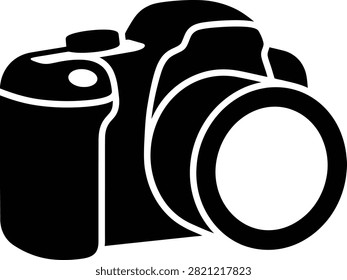 Professional digital dslr camera body silhouette icon