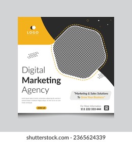 Professional digital marketing agency social media post and Corporate business banner design template