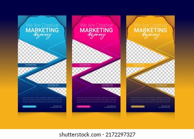 Professional Digital Marketing Agency vertical banner template set