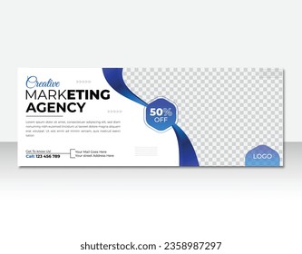 
Professional Digital marketing social media Facebook cover or web banner template.