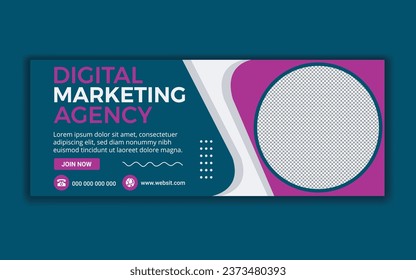 Professional Digital marketing social media Facebook cover or web banner template