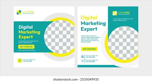 Professional digital marketing social media post design with a sleek, minimalist style. Ideal for agencies, brands, and influencers to promote services with modern layouts and engaging visuals.