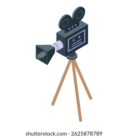Professional digital video camera is recording a movie or a tv show