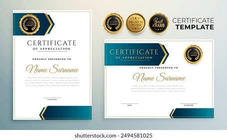 professional diploma of appreciation background a multipurpose document vector