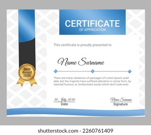 Professional Diploma Certificate Template Design.
