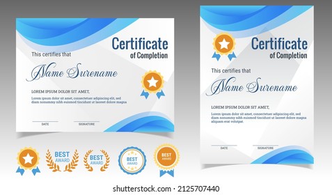 Professional diploma certificate template in premium style