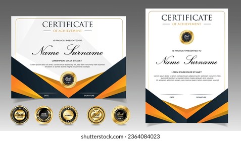 Professional diploma certificate template in premium style