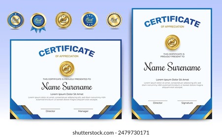 Plantilla de certificado de diploma de Profesional en estilo premium. Vector eps 10