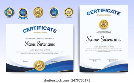 Plantilla de certificado de diploma de Profesional en estilo premium. Vector eps 10