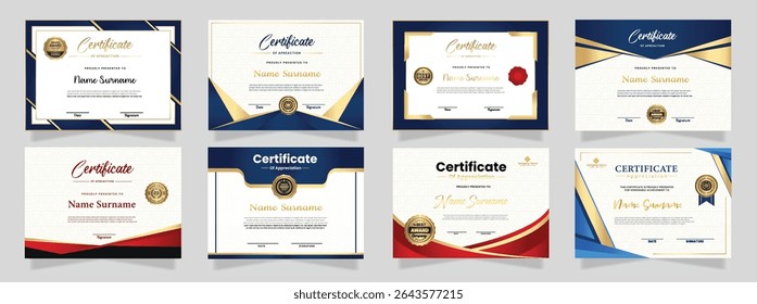 Professional diploma certificates template in premium style