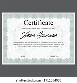 Professional diploma gift certificate design vector