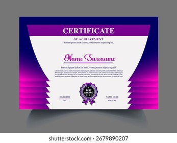 Professional Diploma Premium Certificate Vector Template