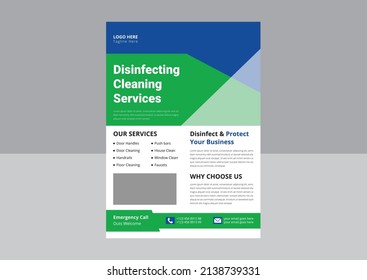 Professional Disinfecting Services Flyer, Cleaning Service flyer poster design template, Disinfection cleaning services flyer, House cleaning service poster flyer template.