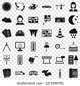 Professional dispatcher icons set. Simple style of 36 professional dispatcher vector icons for web for any design
