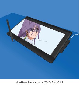 Una tableta de gráficos de pantalla profesional con lápiz diseñado para artistas y diseñadores.