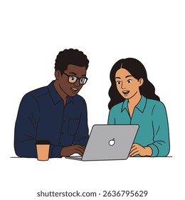 Professional Diverse Colleagues Discussing Project at Desk Collaborative White Background