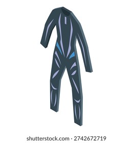 Professional diving suit with blue stripes for diving in the sea or ocean