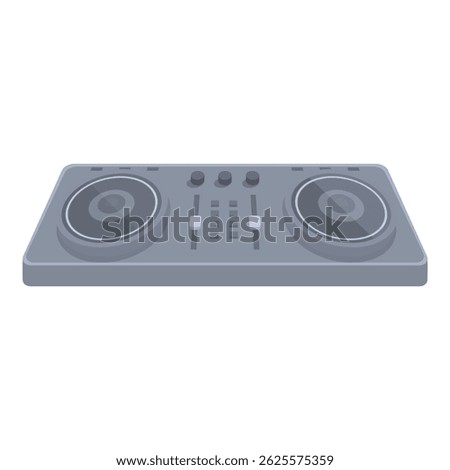 Professional dj console standing ready for music mixing
