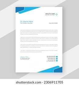 Professional doctor business medical service office letterhead template