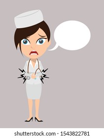 Professional Doctor - Feeling Pain in Stomach with Speech Bubble