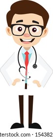 Professional Doctor - in happy mood vector