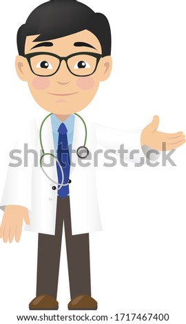 Professional Doctor Isolated White Background, Vector Illustration, Vector Illustration