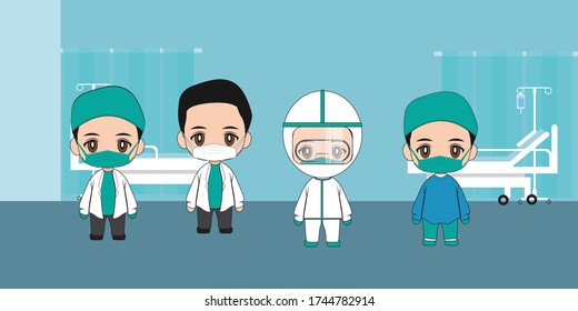 Professional Doctor Nurse Posing in a Hospital