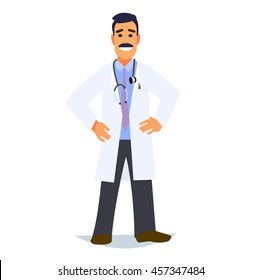 A professional doctor on a highlighted background. Character healthcare concept - vector illustration