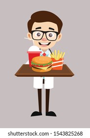 Doctor Presenting Fast Foods Stock Vector (Royalty Free) 1541309354 ...